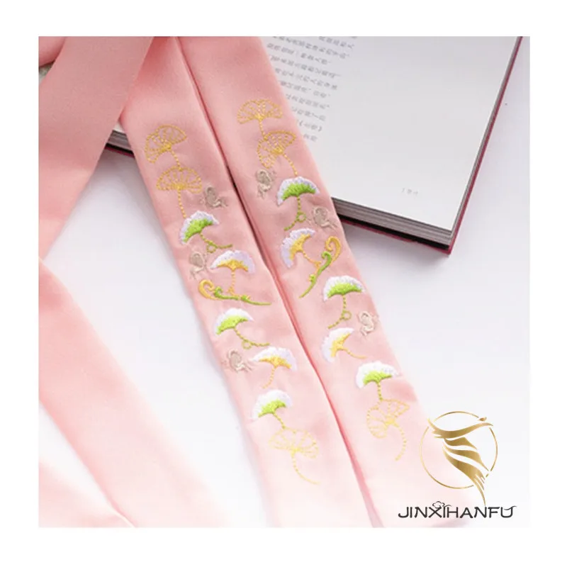 Chinese Traditional Clothing Linen Chiffon Embroidery Hanfu Hair Accessories Headband