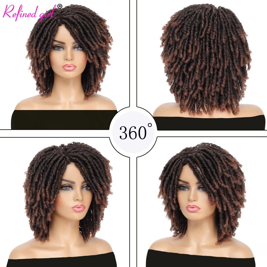Synthetic Hair Knotless Braided Wigs Dreadlock Hair Wig For Black Men Women Natural Black Synthetic Dreadlocks Wig