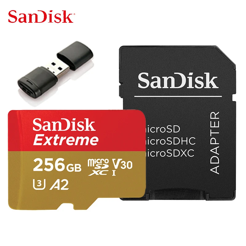 Scheda Di Memoria Sandisk 64Gb 32Gb V30 A2 4K Micro Sd Card 128Gb 256Gb 512Gb Uhs-I U3 Flashcard Microsd 1Tb Classe 10 Extreme Sdxc