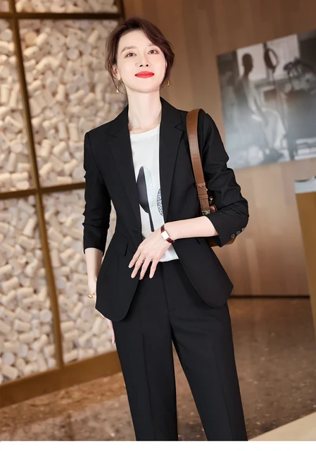Formal Professional Suit Blazer With Scarf And Trousers For Women Career  Interview OL Styles Summer Jackets Coat Pants Suits | Job Interview Blazer  | 3d-mon.com