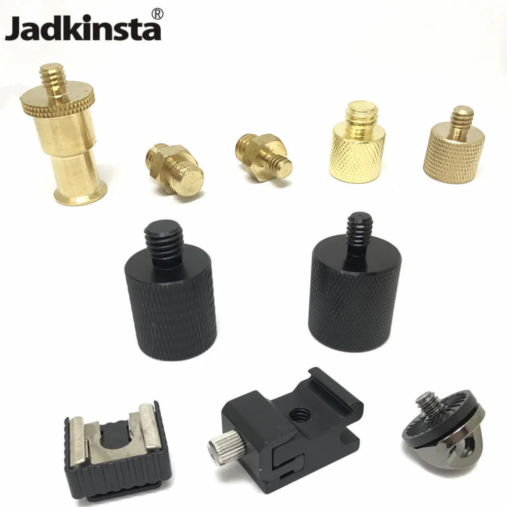 Jadkinsta 1/4" to 3/8" 5/8" to 1/4" Male Female Cold Hot Shoe Thread Screw Mount Adapter Tripod Plate Screw for SLR Camera