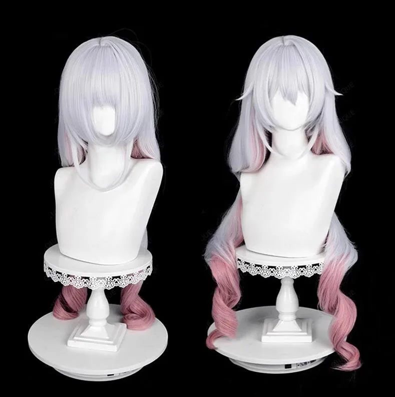 

Game Honkai Impact 3 Theresa Apocalypse Cosplay Wig Silver White Pink Gradient Heat Resistant Synthetic Hair Wigs