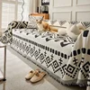Boho Style Chenille Sofa Towel with Tassels, Double-side, for Living Room Camping Picnic Large Blanket Leisure Relax Beach Towel 2
