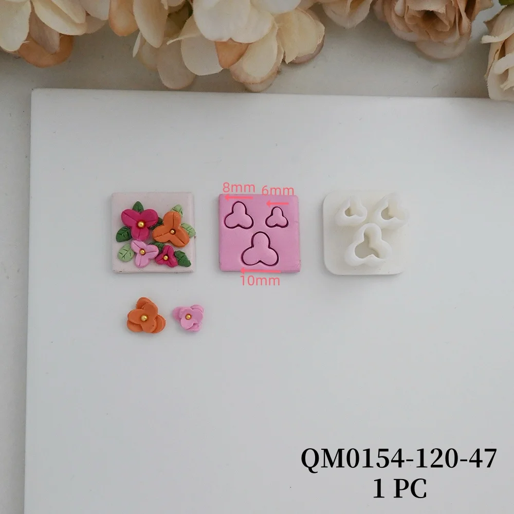 1pc Mini Mehrloch Blütenblatt/Blätter/Sternförmige Ton Schneiden Form Handgemachte Weichen Ton Ohrring Schmuck Anhänger ornament Schneider – Detail 3