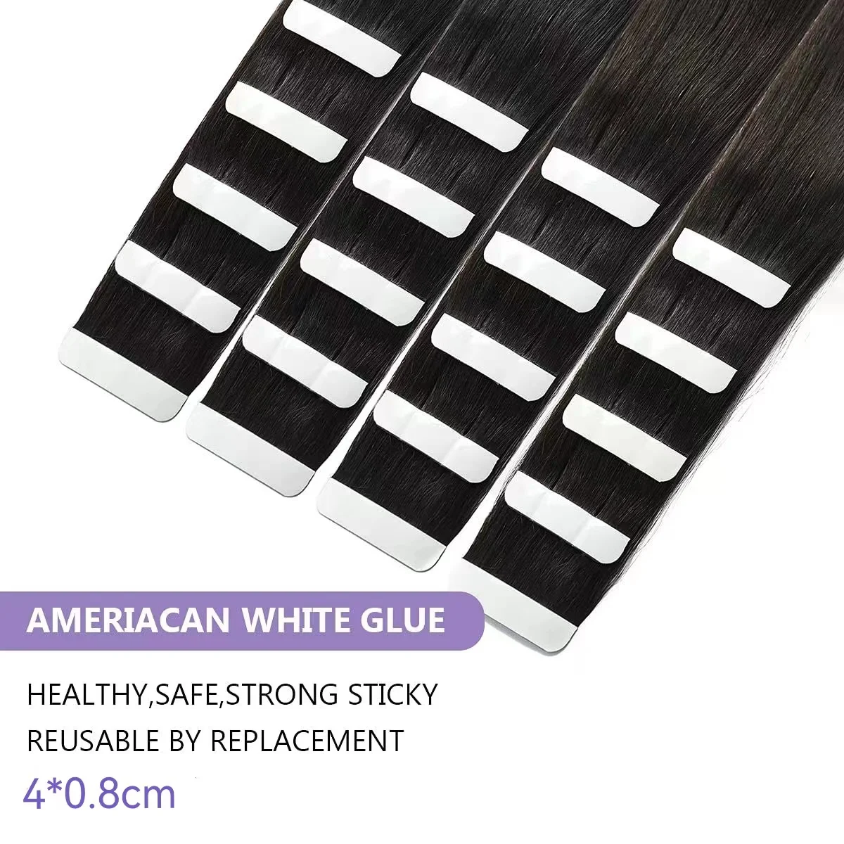 Tape in Hair Extensions Human Hair 12-30 Inch Seamless Skin Weft Pu Extensions Color 1B Off Black Glue in