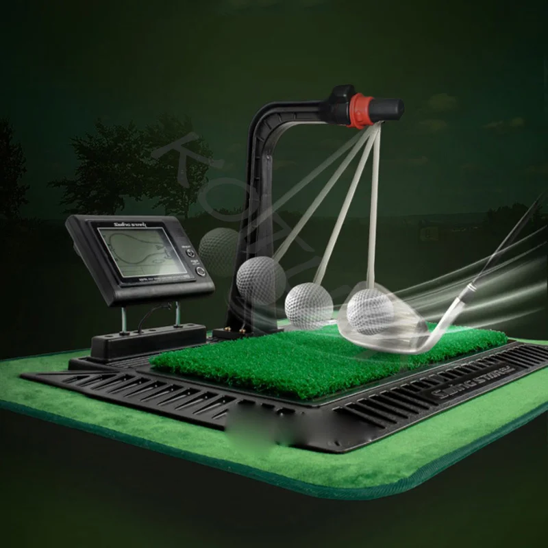 Digital Screen English Panel Indoor Digital Swing Practice Golf Swing Exerciser Trainer Hitting Mat