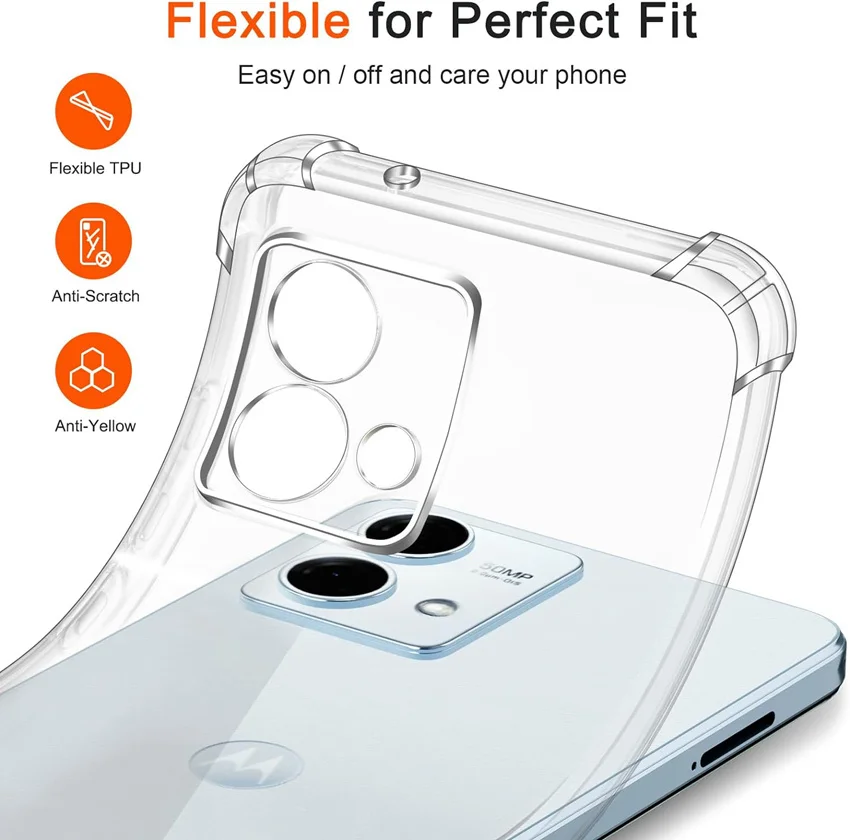 Shockproof Clear Case For Moto G10 G20 G30 G22 G52 G82 G200 G31 G41 G51 G42 G62 G32 G53 G13 G23 G73 G14 G54 G64 G54 G34 G24 G04 Phone Case Phone Protector Cover Leather Phone Case