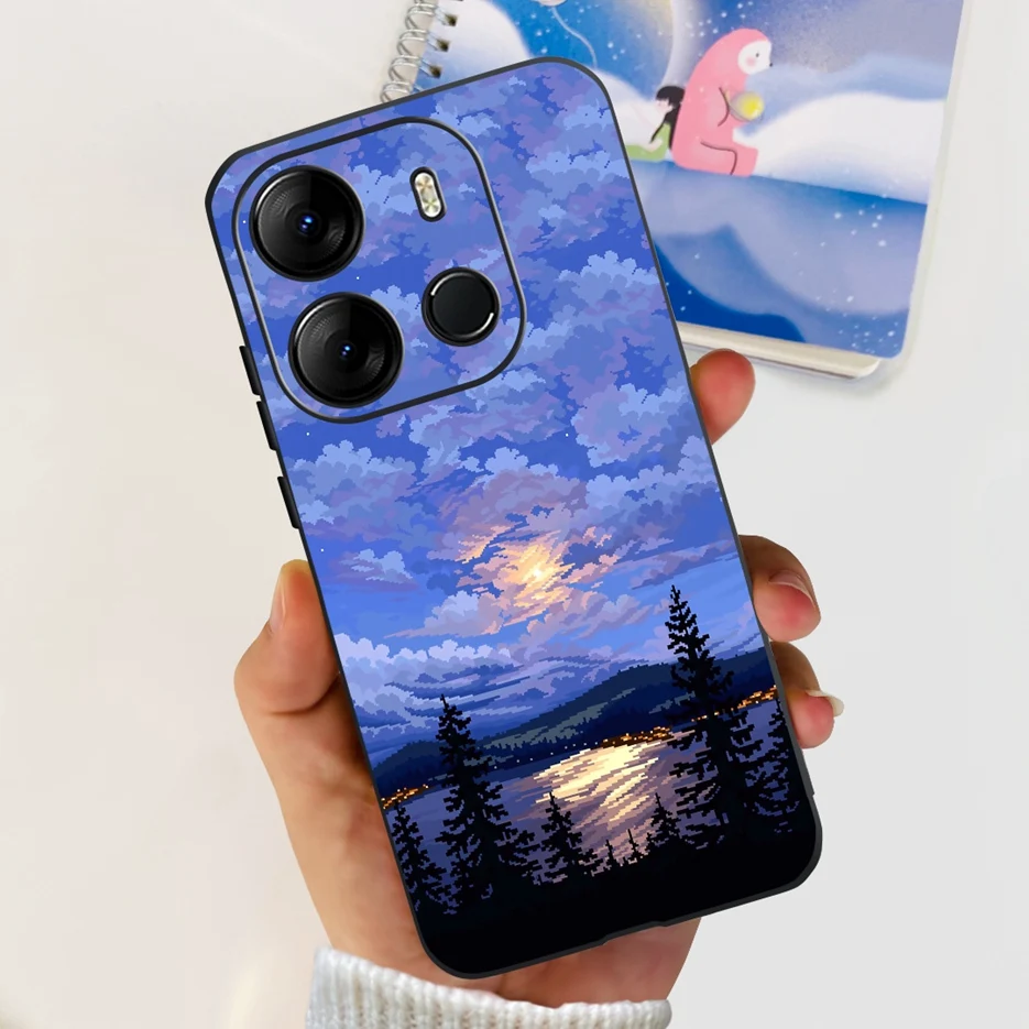 Colorful Painted Back Cover Clear Silicone Soft Slim Phone Case