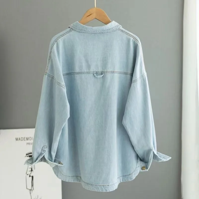 รูปสินค้า เสื้อยีนส์ผ้าคุณภาพ ทรงหลวม ใส่สบาย 4 ฤดู