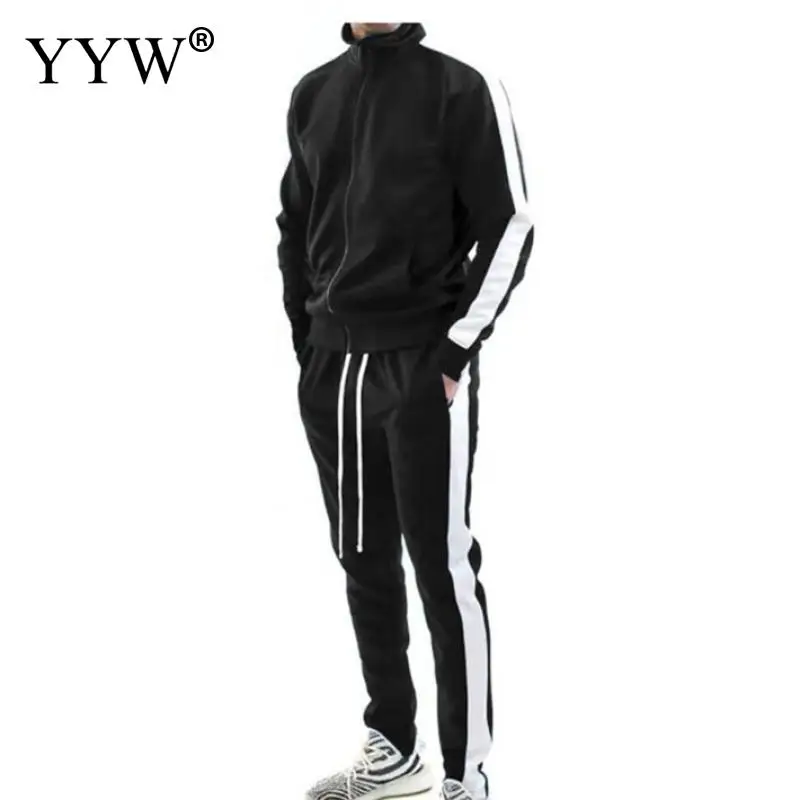 2023 Spring New in Men Sports Wear Solid Hoodies And Black Sweatpants Two Piece Set Casual Jogging Suit Male Jacket Tracksuit custom logo men tracksuit brand spring autumn casual zipper hoodies and sweatpants 2 pieces set diy design male jogging suit