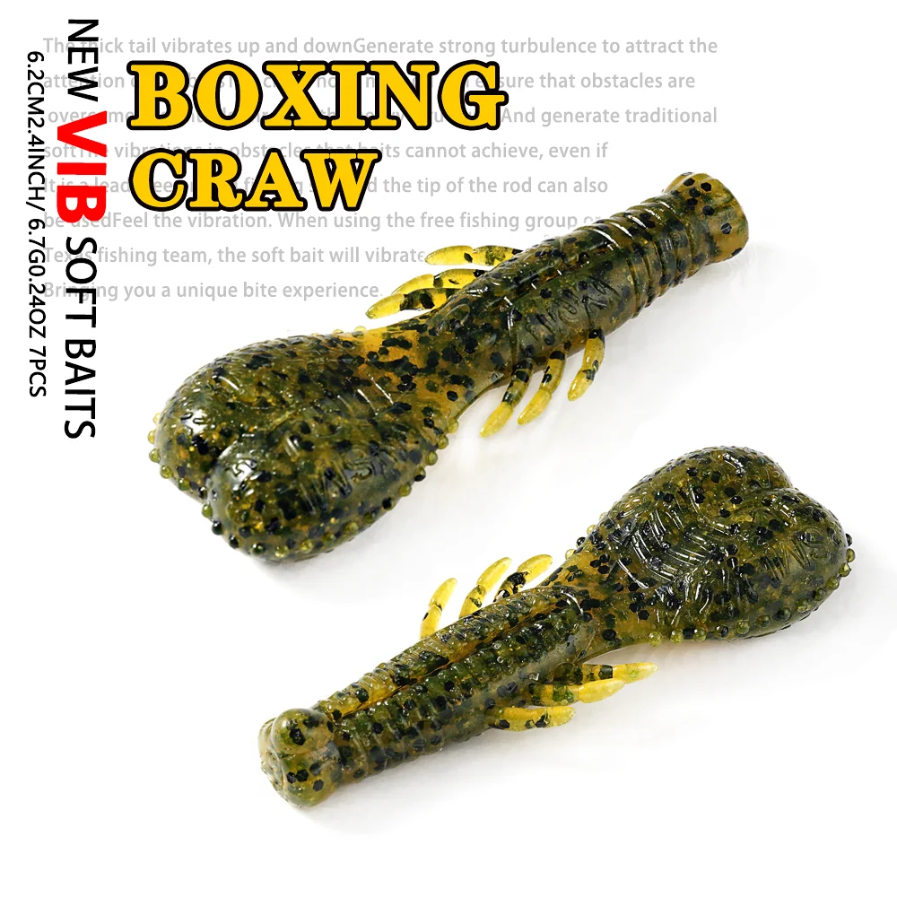 SUNMILE Stick Bait 6,2 cm 6,6 g Casting Schwere Gewichtete Weiche Kunststoff Köder Craw Künstliche Köder Silikon Shad Köder Für Bass angeln
