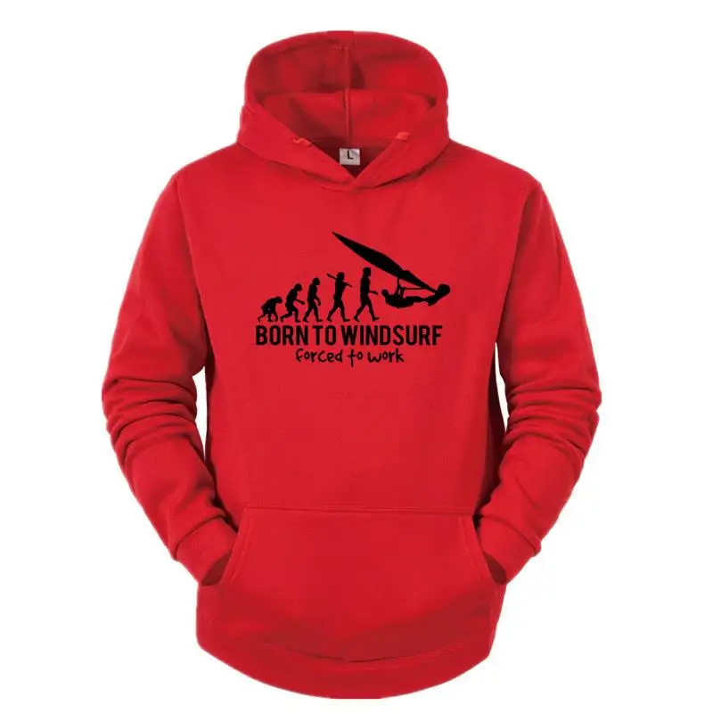

Hot Selling Funny Vintage Born To Windsurf Evolution Funny Hoodies For Men Warm Fashion Oversized Hoodie Winter Casual Clothing