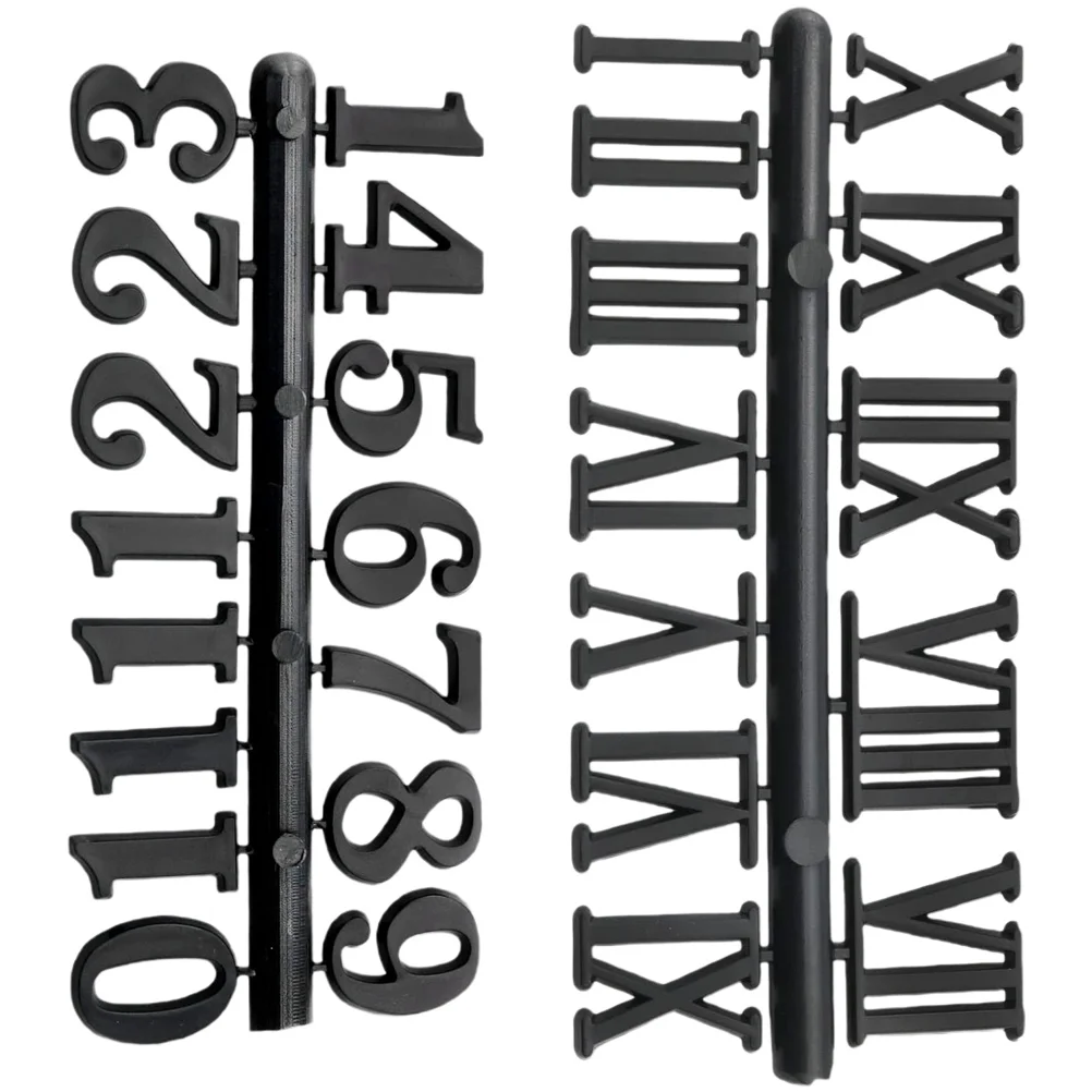 2 Sets Clock Number Plate Household Decor Numerals Supplies Arabic Mute Home D&eacute;cor Roman for Plastic DIY Numbers Kit