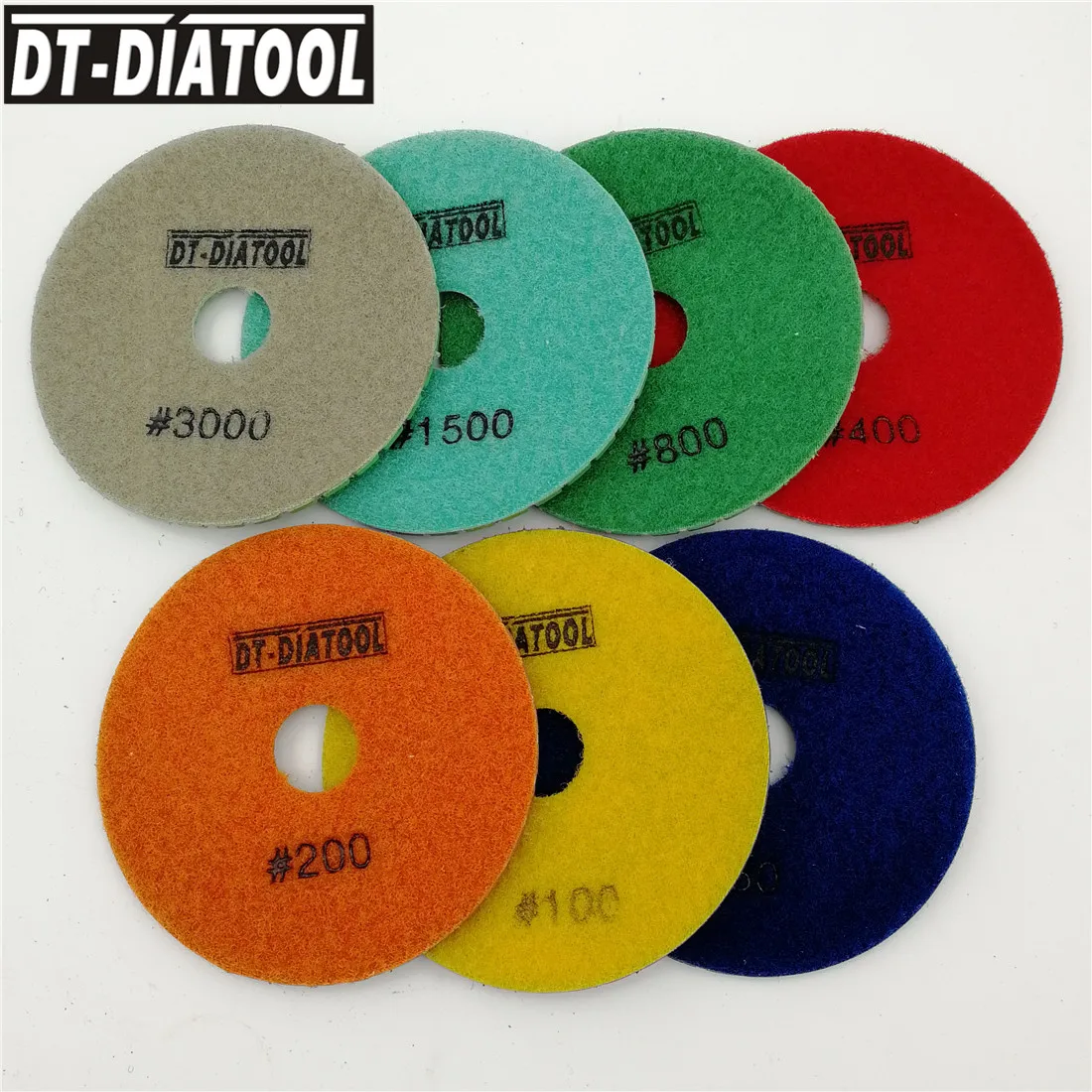 Diatool 10/20pcs Diameter 4 inches 100MM Wet Diamond Polishing Pads for Granite Marble Angle Grinder Sanding Disc