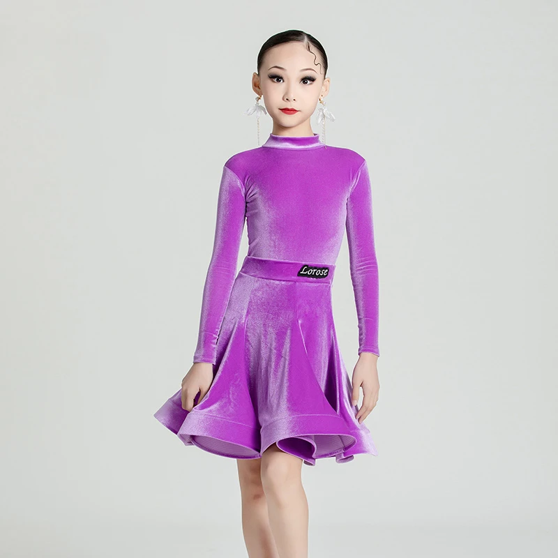 Dance Skirt Autumn and Winter Art Examination Grade Examination Big Swing Skirt Professional Competition Ice Velvet Required Costume Perform