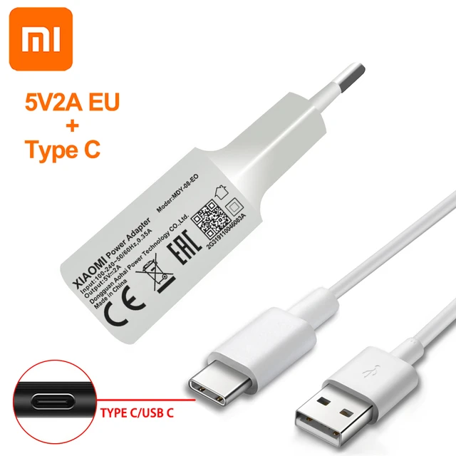 Cargador Original Xiaomi MDY-08 (5V/2A) + Cable USB/Tipo C