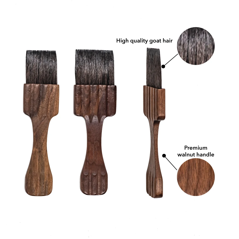 Artsecret Walnut Wooden Painting Brush for Acrylic Watercolor Oil Drawing Ox Ear Goat Hair Mix Artist Paint Brush 1.57-2.36Inch 5