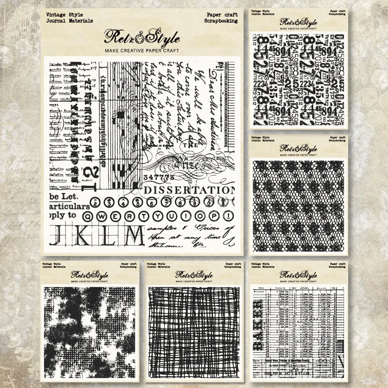 Basic Clear Stamps for Scrapbooking, Rubber Gifts, Craft Supplies, Card Making, Handmade DIY Decoration, 6 Styles Backgrounds