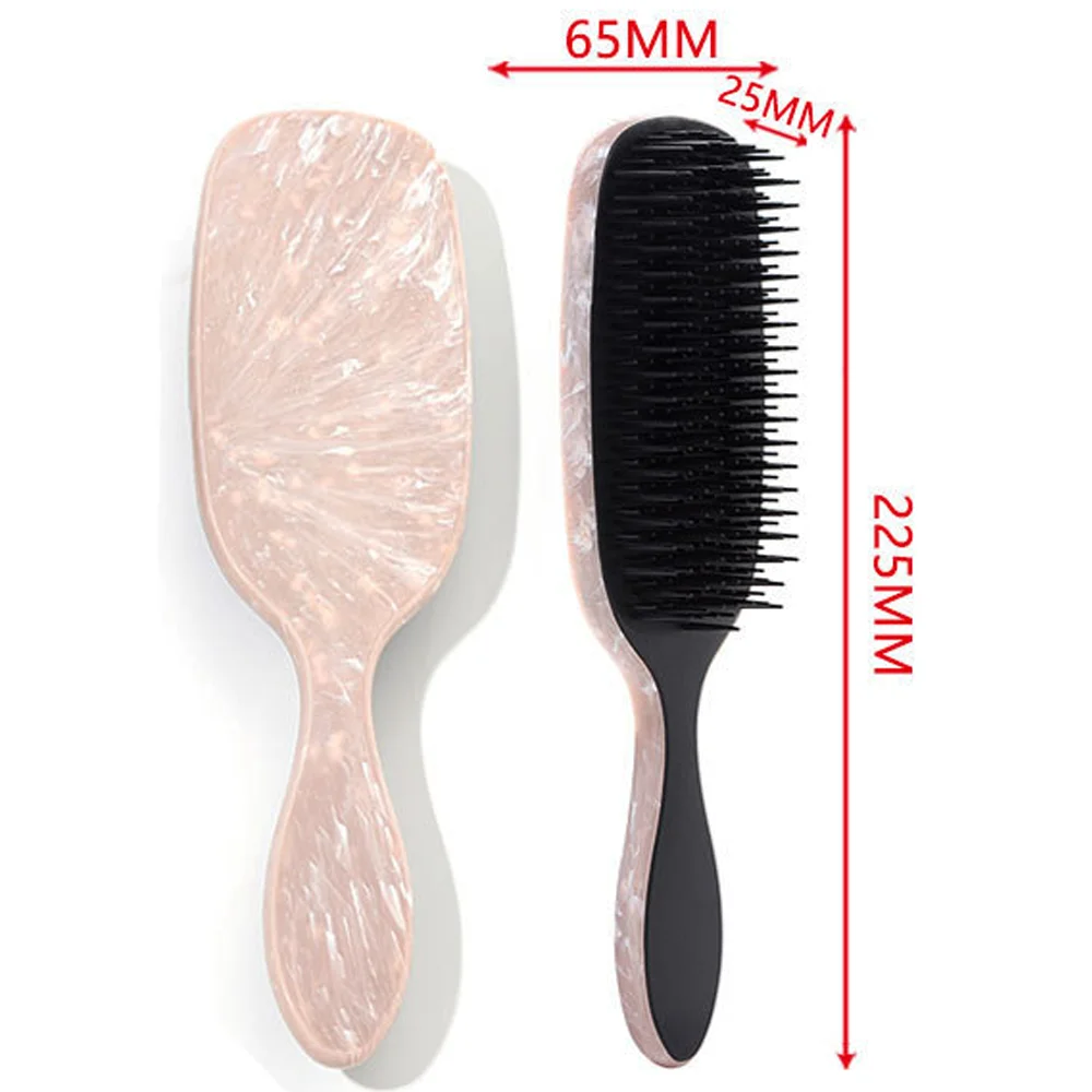 Marbled Anti-Static Detangling Hair Brush with Massage Handle