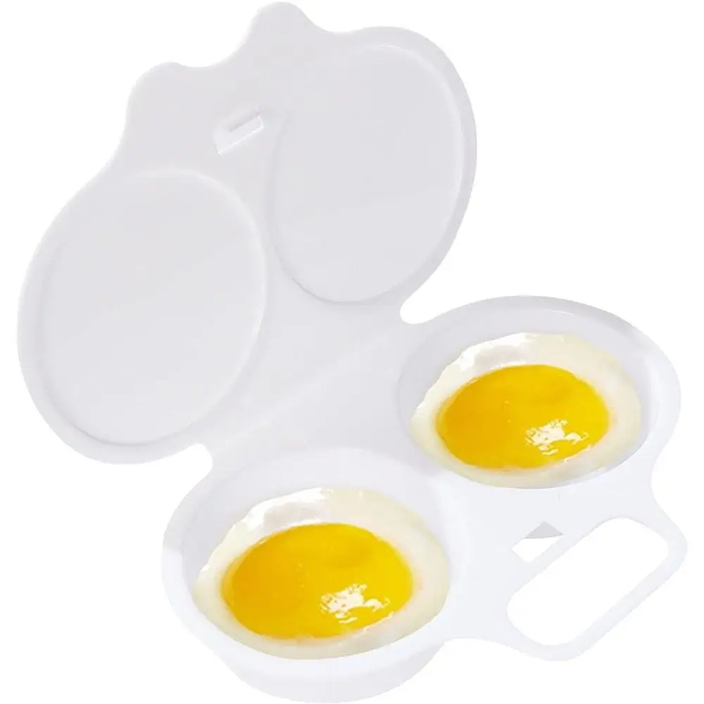 Egg Poacher, Silicone Egg Poacher 2 Cavity Nonstick Poached Egg Maker Microwave Cooker