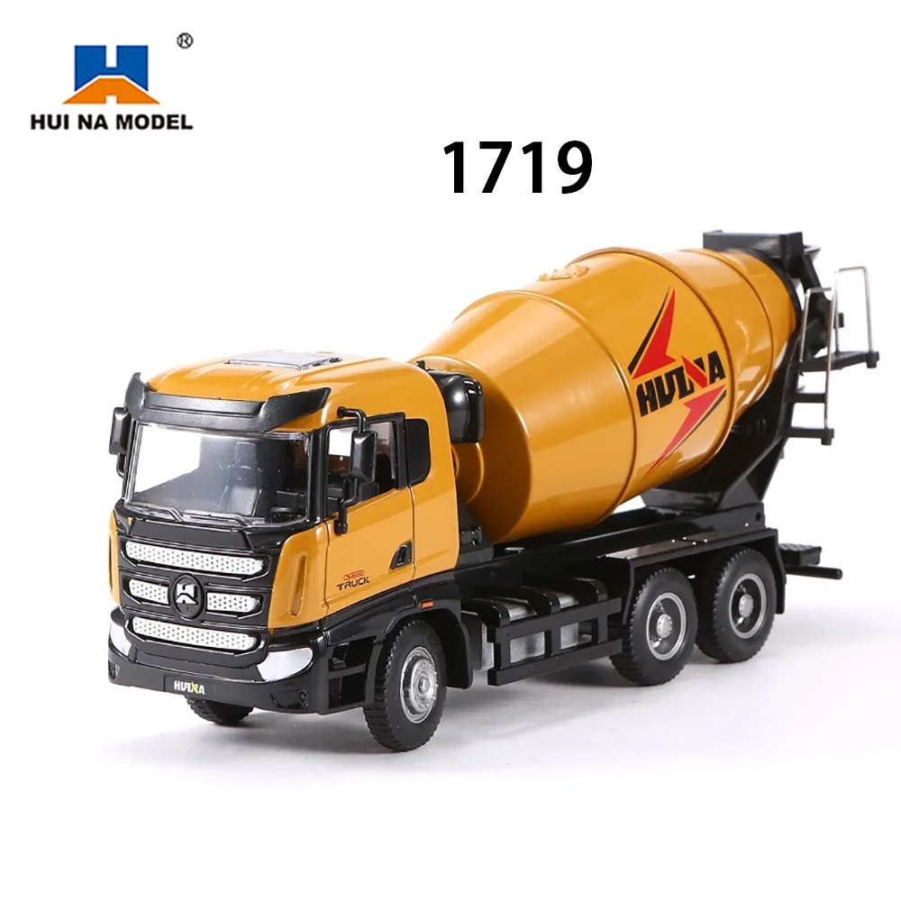 

HUINA Mixer Mix Dump Truck Model Car Excavator Fall-Resistant Die-casting Engineering Vehicle 1719 1:50 Toy for Children Gift