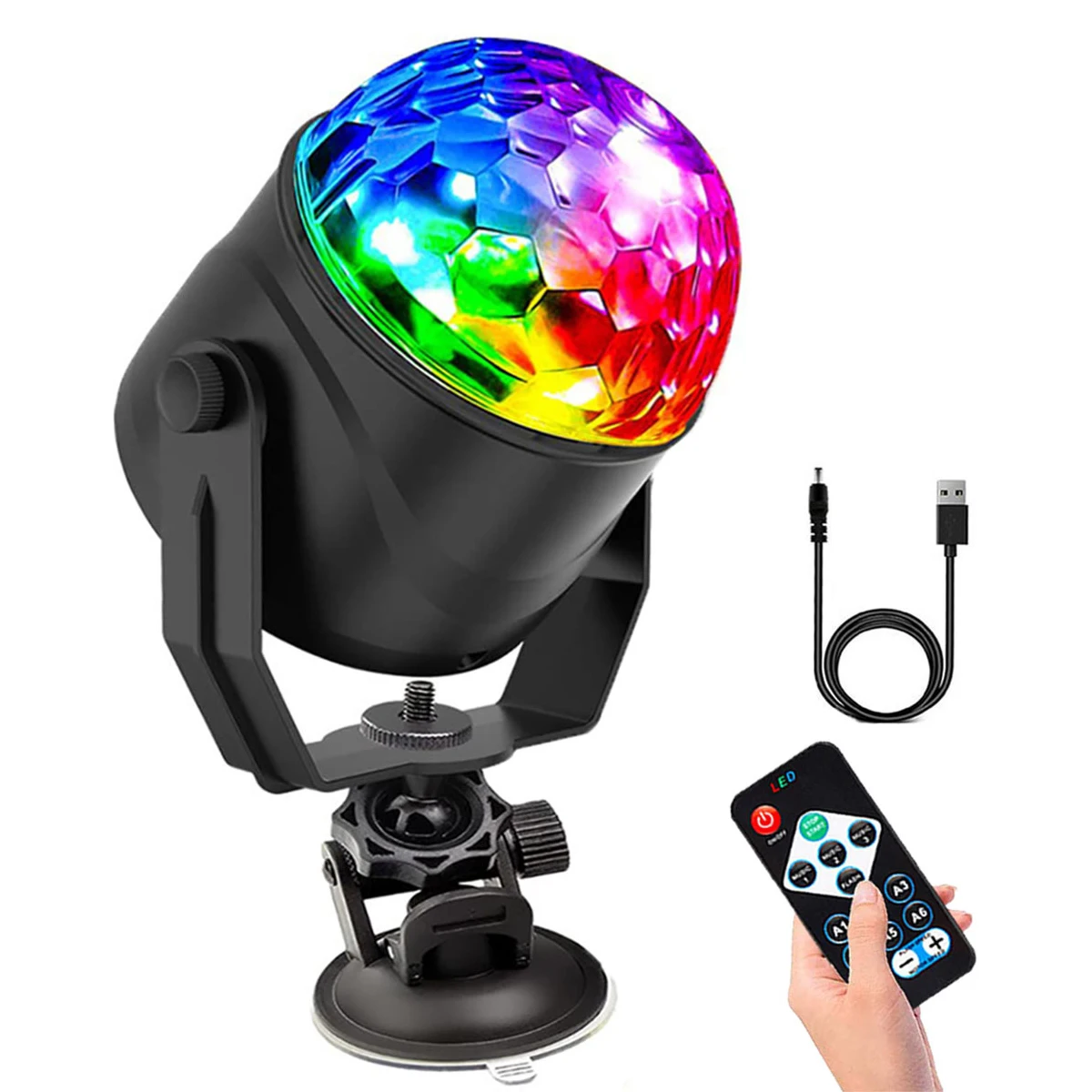 Mini Boule Disco, Lumière de fête Jeux de Lumière, 7 RGB à