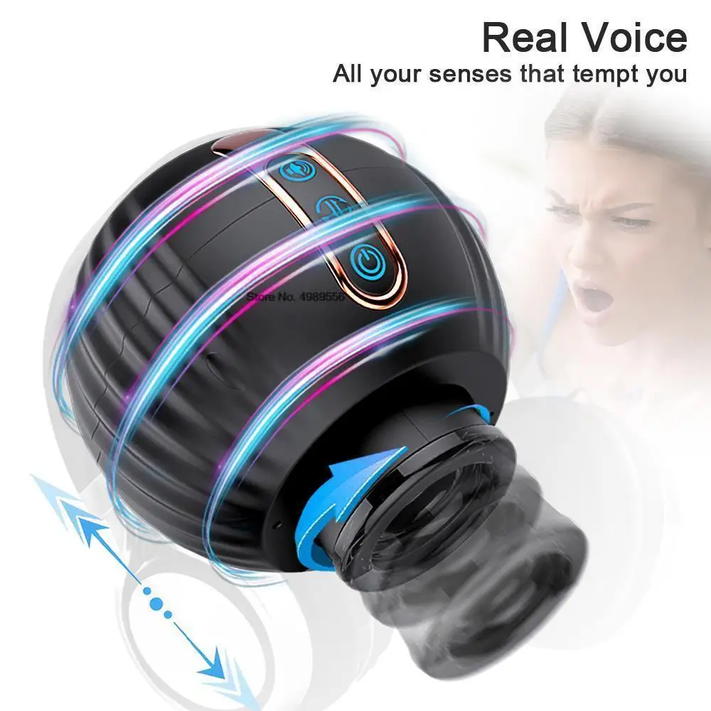 Rotation Automatic Telescopic Male Masturbator Real l Blowjob Masturbation Cup Sex Toy Pussy Pocket Bowjob_voghion.com