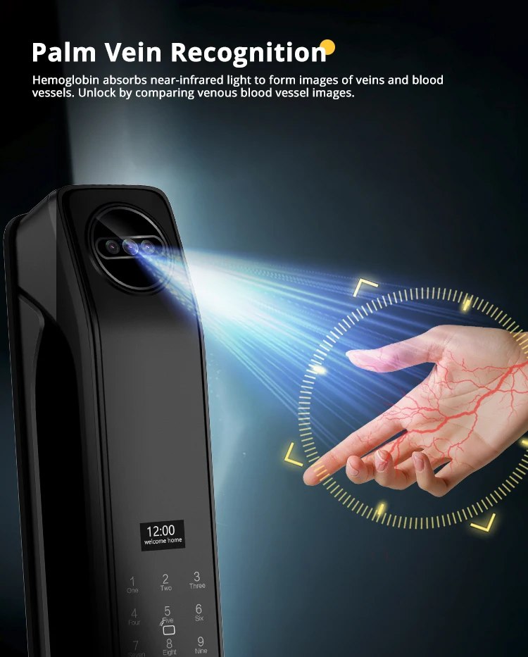 Facial Recognition Video call Automatic Door Lock TUYA Front Door Fingerprint Sm