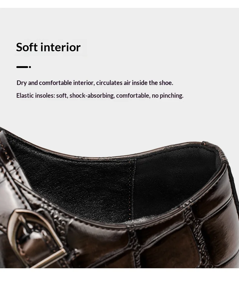 Männer Slip On Plattform Höhe Erhöhen Loafers Dicke Sohle Leder Schuhe Hochzeit Party Büro Formale Business Casual Komfort Schuhe – Detail 6