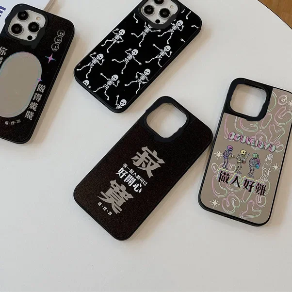

Skeleton Mirror Surface Phone Case Cover for IPhone 14 13 12 11 15 Pro Max Case for IPhone 15 Pro Max