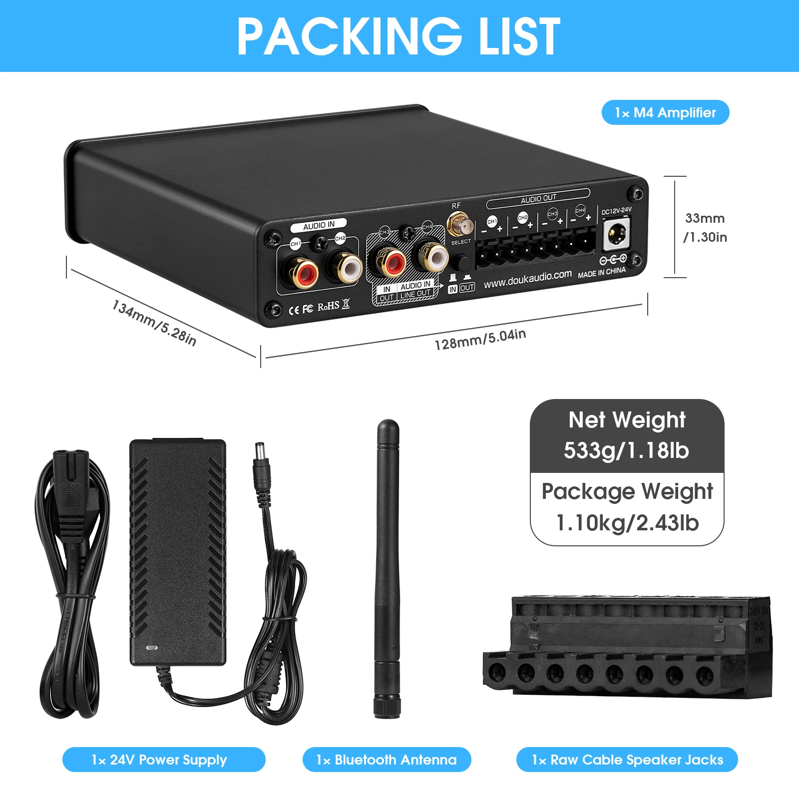 Channel Amplifier Monoprice SS-Pro 12 High Power Dual Source 300 - Main Image
