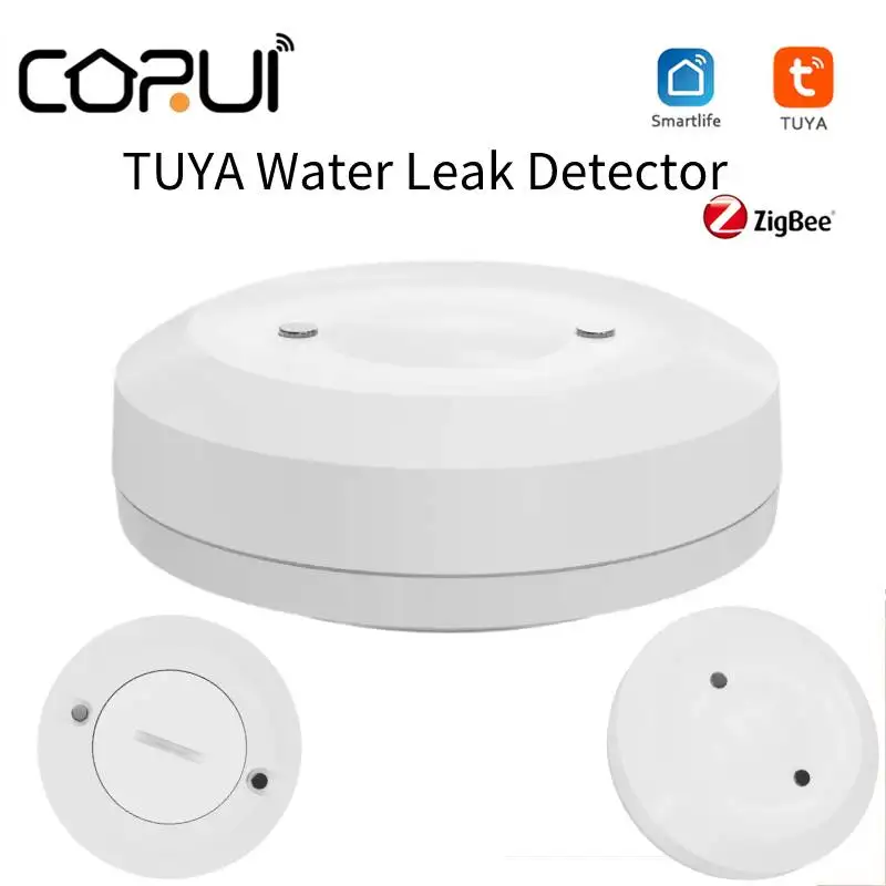 

CORUI ZigBee Tuya Smart Water Leak Detector Flood Sensor Water Full Water Alarm Smart Life APP Remote Monitoring Need Gateway