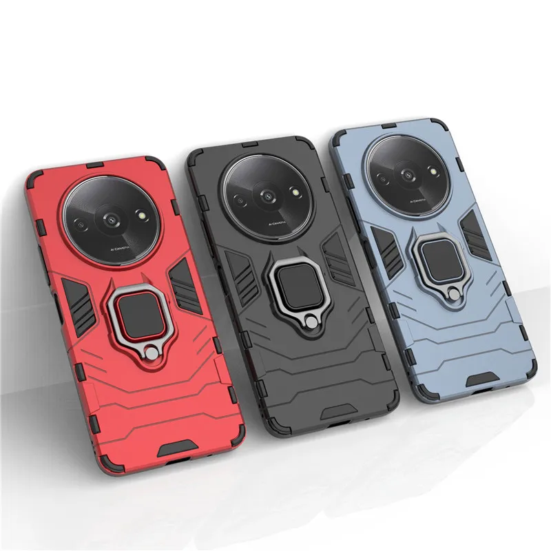 Per Xiaomi Redmi A3 Custodia Xiaomi Redmi A3 Cover Ring Holder Armor Shield Custodie Protettive Per Telefono Posteriore Per Xiaomi Redmi A3 Funda