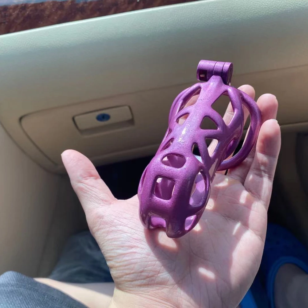 

BDSM 2 Rings Purple Chastity Devices Cock Cage Male Bondage Penis Ring Lock Slave Erotic Sissy Gay Ladyboy18+ Male Sub Toys