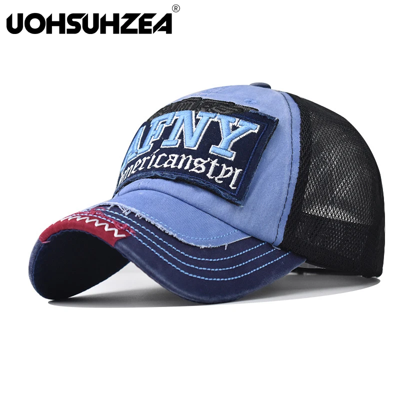 

UOHSUHZEA Fashion Letter Embroidery Men's Baseball Hat Women's Summer Breathable Mesh Snapback Hat Unisex Hip Hop Truck Driver