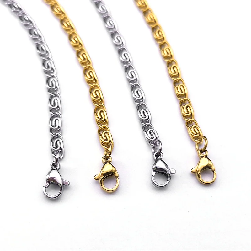 Luxus Edelstahl Büroklammer Form Glieder kette Halskette für Frauen Männer Gold Silber Farbe kreative Hip Hop Halsreif Schmuck Colar – Detail 7