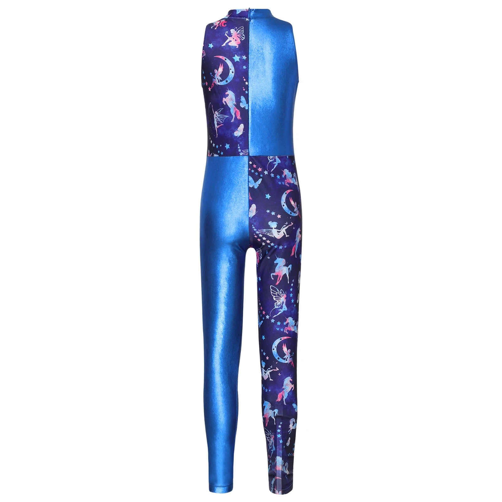 Kinder Mädchen Ballett Tanz Trikot Eiskunstlauf Gymnastik Yoga Overall ärmellose Print Tank Unita rds Performance Dance wear – Detail 4