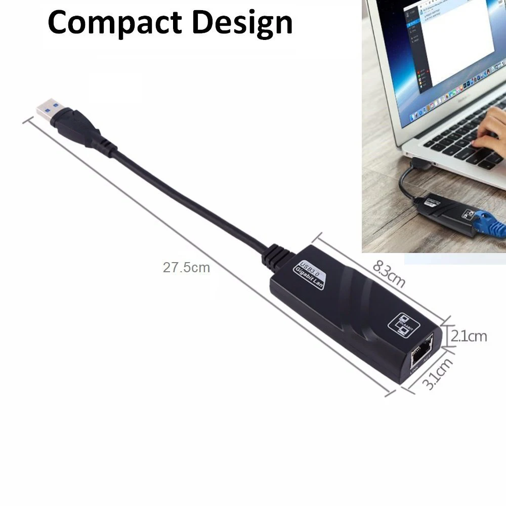 Ethernet Network Adapter 10/100/1000 Mbps Wired USB 3.0 To Gigabit Ethernet RJ45 LAN Network Adapter Ethernet For PC Network Card