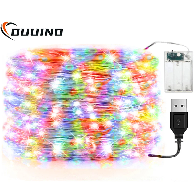 thumbnail image 1 of 20M LED Fairy Lights String Waterproof USB Battery Copper Wire Garland Fairy Light Christmas Wedding Party Decor Lamps Lighting, 1 of 5
