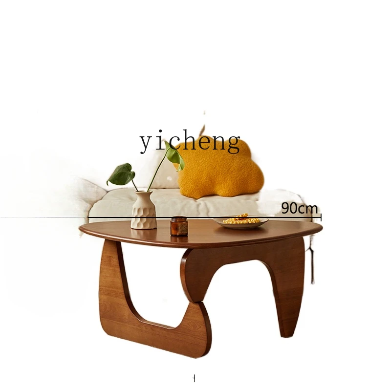 

ZC Japanese-Style Solid Wood Coffee Table Small Apartment Sofa Log Household Triangle Shaped Table