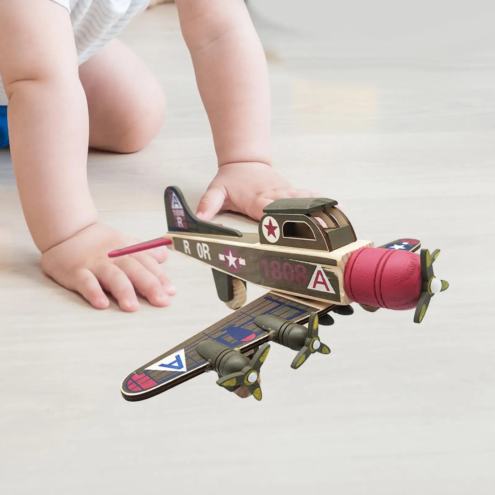

Airplane Decor Wooden Airplane Model for Souvenir Entrances Study Room