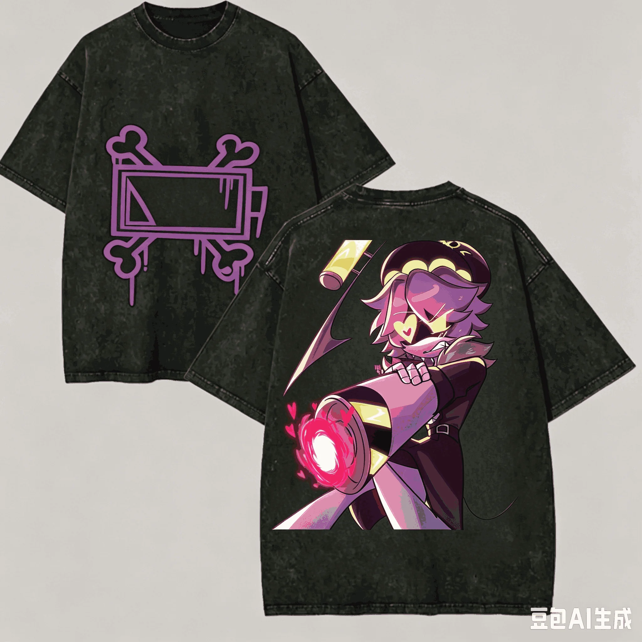 Vintage Washed Harajuku Anime Lover T-shirt - Unisex Oversized Soft Fit