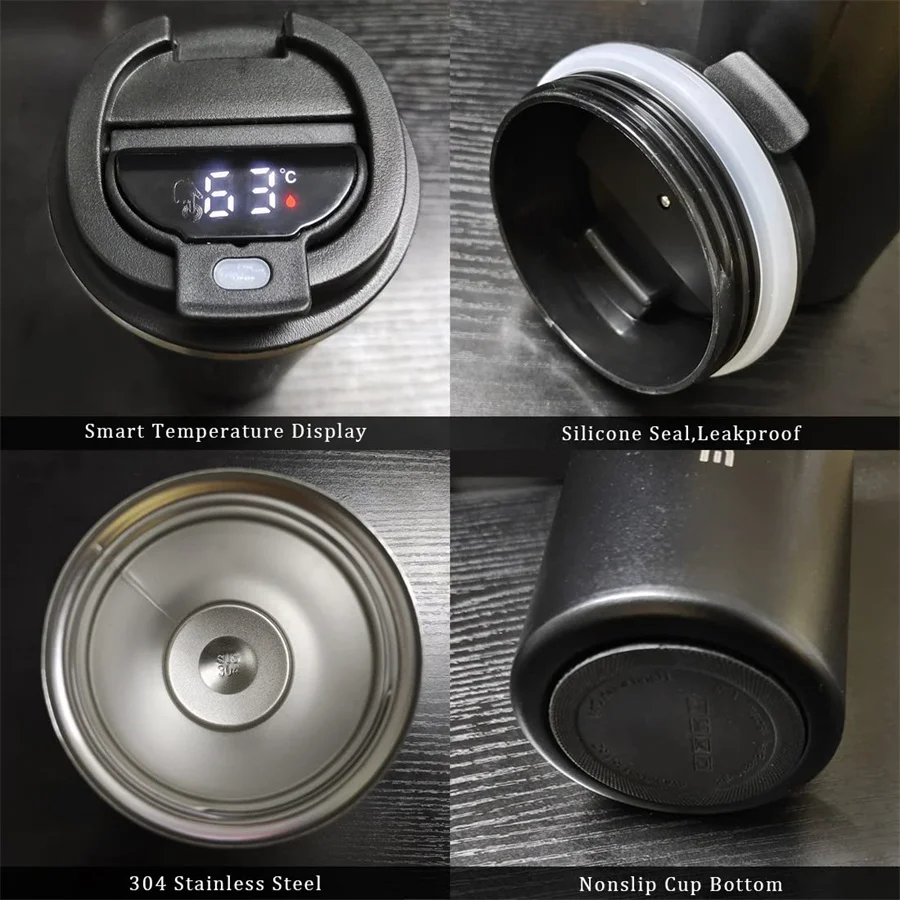 Stainless Steel Thermos Cup Smart Coffee Tumbler with Intelligent Temperature Display Portable Travel Mug 380ml 510ml