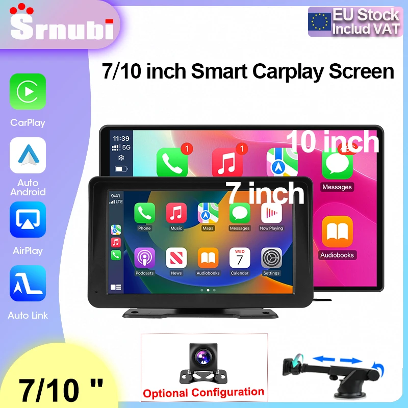Srnubi 7 "10" écran tactile multimédia portable pour voiture, sans fil, Carplay et Android, Navigation automatique, rétroviseur, pour Apple Android Stereo 1 Srnubi 7 "10" écran tactile multimédia portable pour voiture, sans fil, Carplay et Android, Navigation automatique, rétroviseur, pour Apple Android Stereo 1