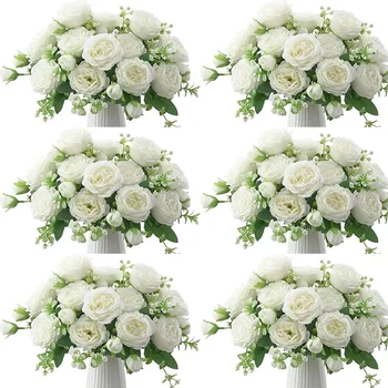 10 pacchi di fiori di peonia artificiali bouquet di peonia in seta sintetica per la decorazione del centrotavola della tavola di nozze domestica 1