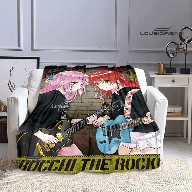 

Bocchi the rock! Одеяла с мультяшным принтом, теплое Фланелевое мягкое и удобное одеяло, домашнее дорожное одеяло, подарок на день рождения
