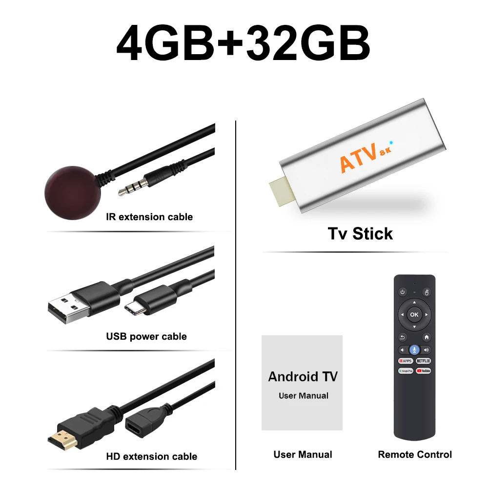 4K Android16 TVスティック スマートTVドングル デュアルWiFi Bluetooth ミニメディアプレーヤー HDMIストリーミングデバイス Netflix、YouTube、Google対応
