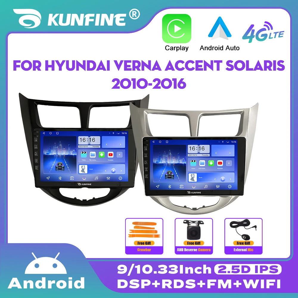 

10.33 Inch Car Radio For Hyundai Verna Accent Solaris 2010-2016 2Din Android Car Stereo DVD GPS Navigation Player QLED Carplay