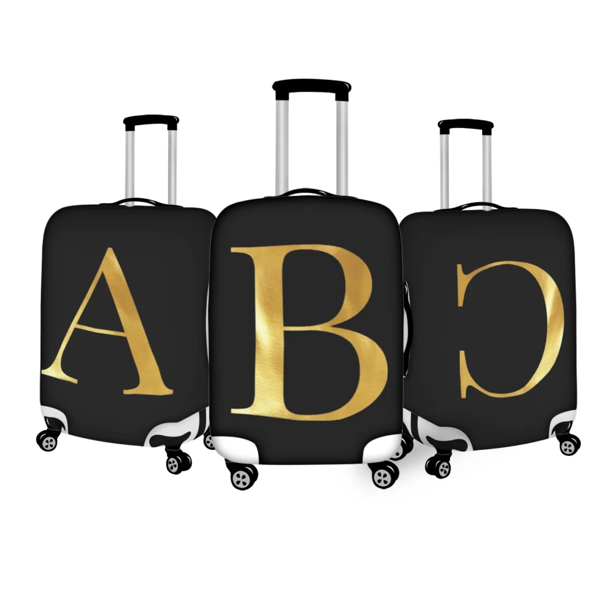 

Twoheartsgirl Gold Letter Design Luggage Cover Dustproof Scratch Resistant Trolly Covers Apply to 18''-32'' Suitcase Accessories