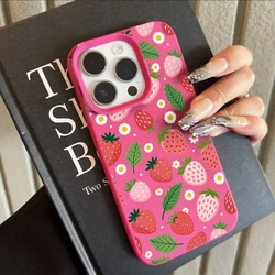Adorable Strawberry Design Shockproof Phone Case - iPhone 15 Plus (ME - P8798)